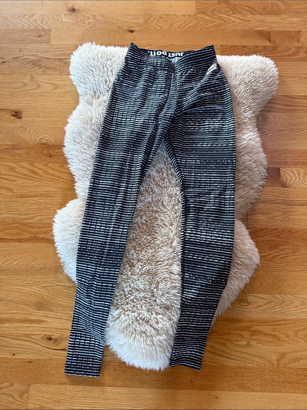 Nike Black & White Striped Leggings